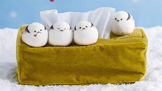 フェリシモ、“雪の妖精”を再現した「シマエナガのボックスティッシュ