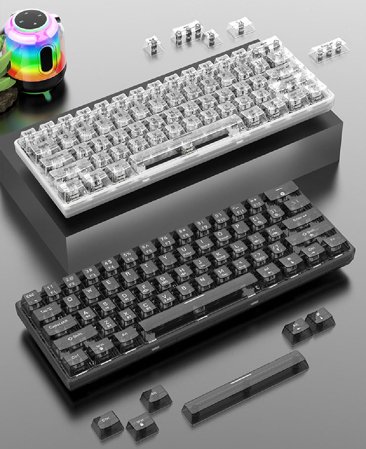 ちょっとユニークで、61キーの超コンパクトなメカニカル・キーボード