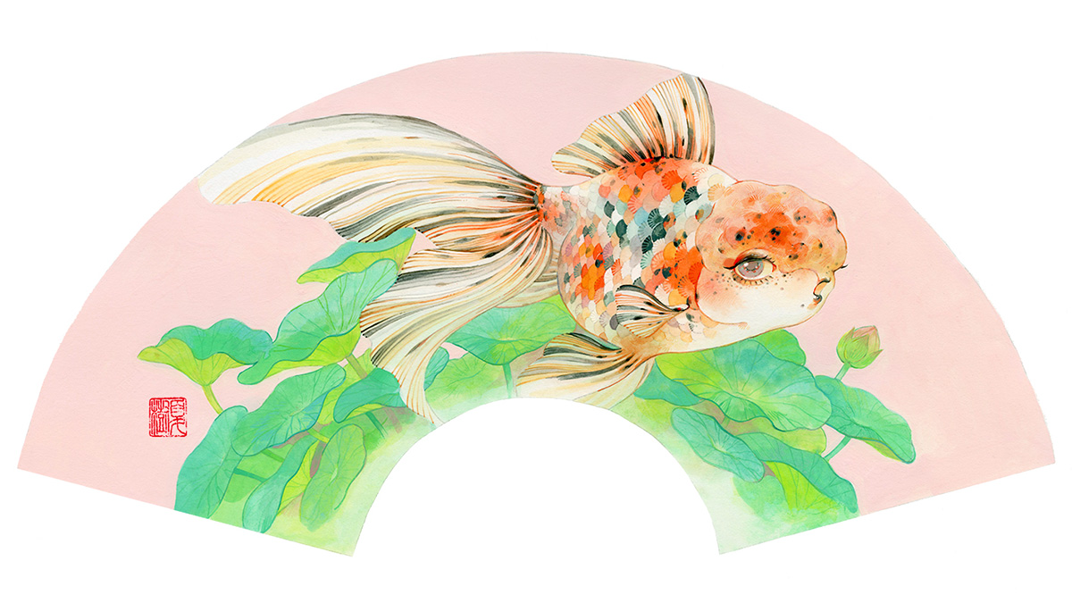 深堀隆介　金魚絵　足袋 深堀隆介 金魚絵 足袋 （金魚絵師・深堀隆介氏が監修する「金魚