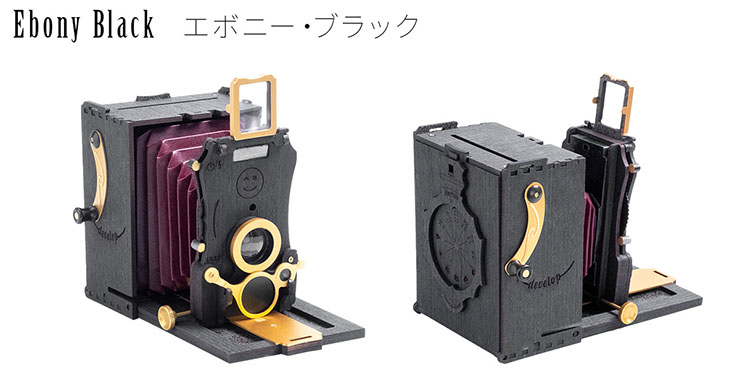 きびだんご、レトロなデザインの木製インスタントカメラ