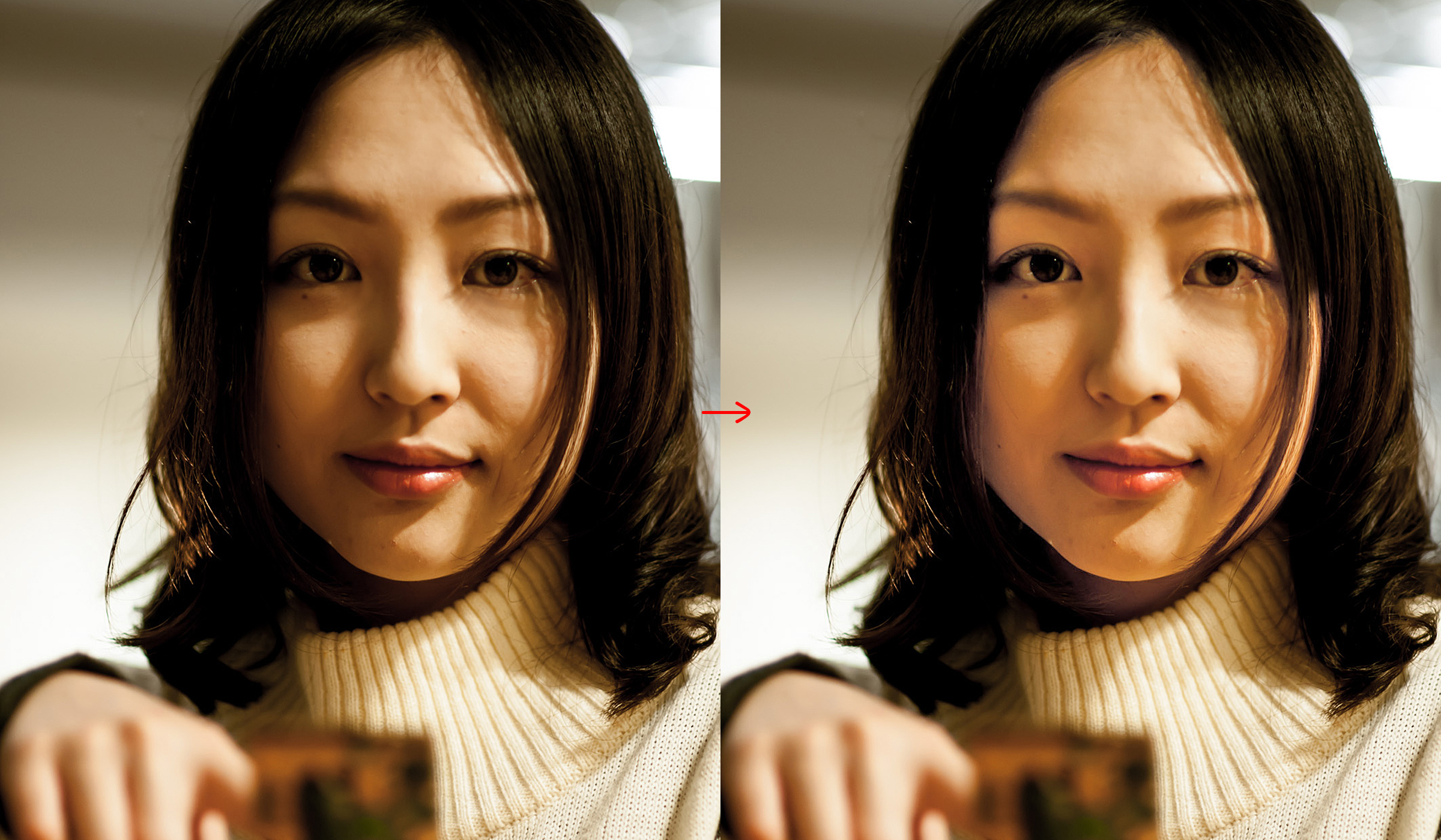 Photoshopで顔に入った影を消す 人物レタッチ Photoshop逆引き辞典 デザインってオモシロイ Mdn Design Interactive