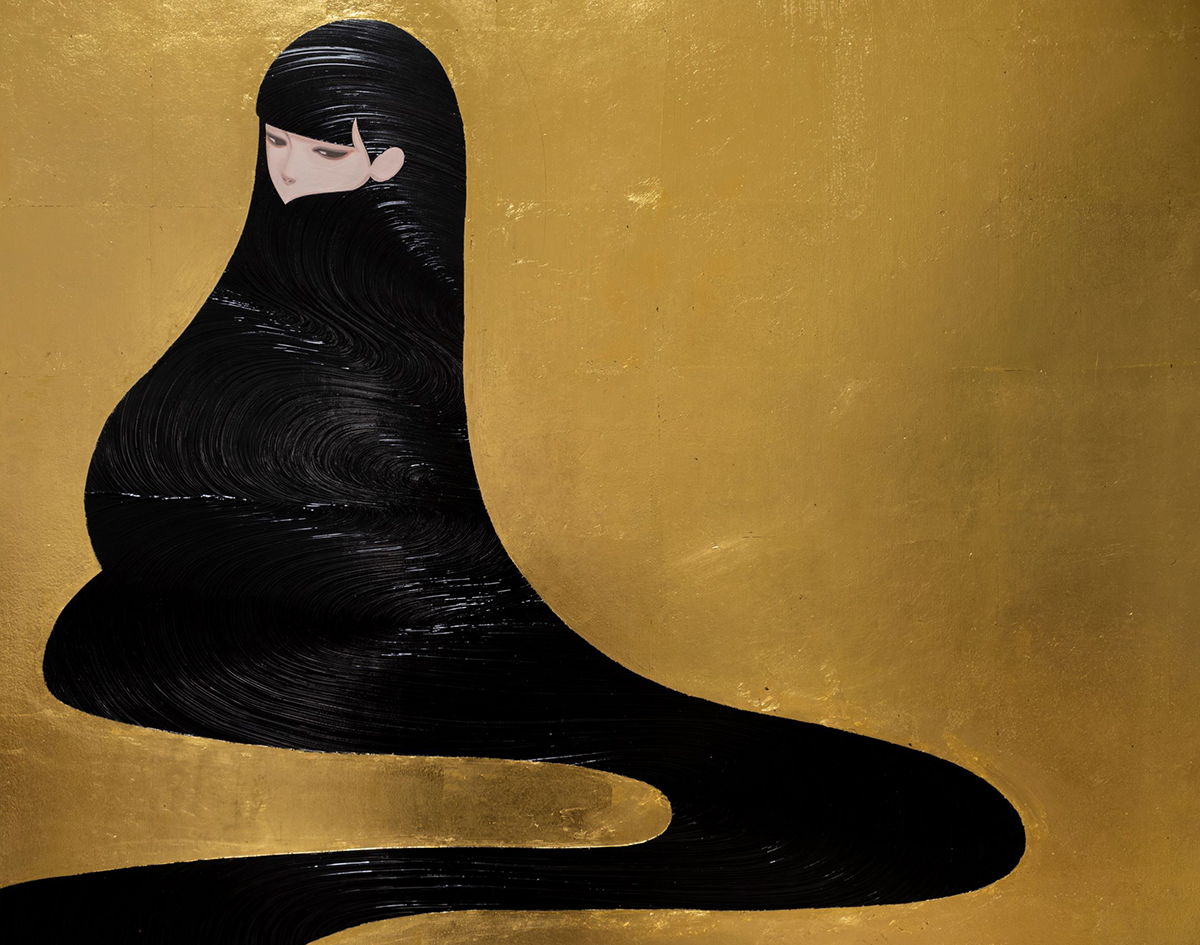 注目は金箔を用いた 