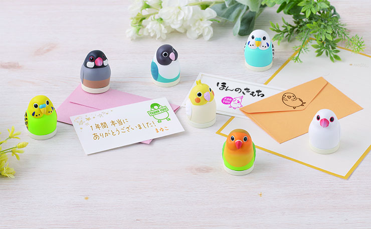 バンダイ、文鳥やシマエナガの小鳥フィギュア付きはんこを発売