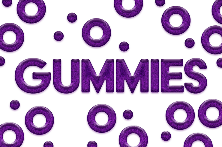 Photoshopで作ったグミのようなぷるぷる質感のロゴ