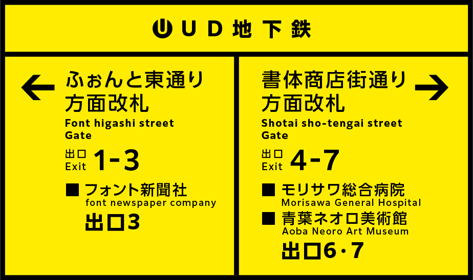 ユニバーサルデザインに配慮した案内板を作るなら？ 英数字も見やすい