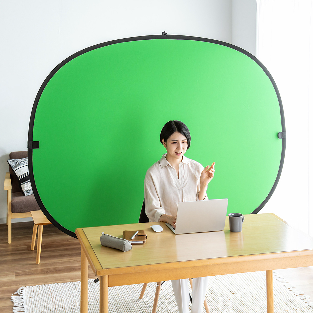 動画・写真撮影用背景合成クロマキー　折りたたみ式両面兼色 Amazon | Andoer 写真撮影用 グリーンバック ポータブル