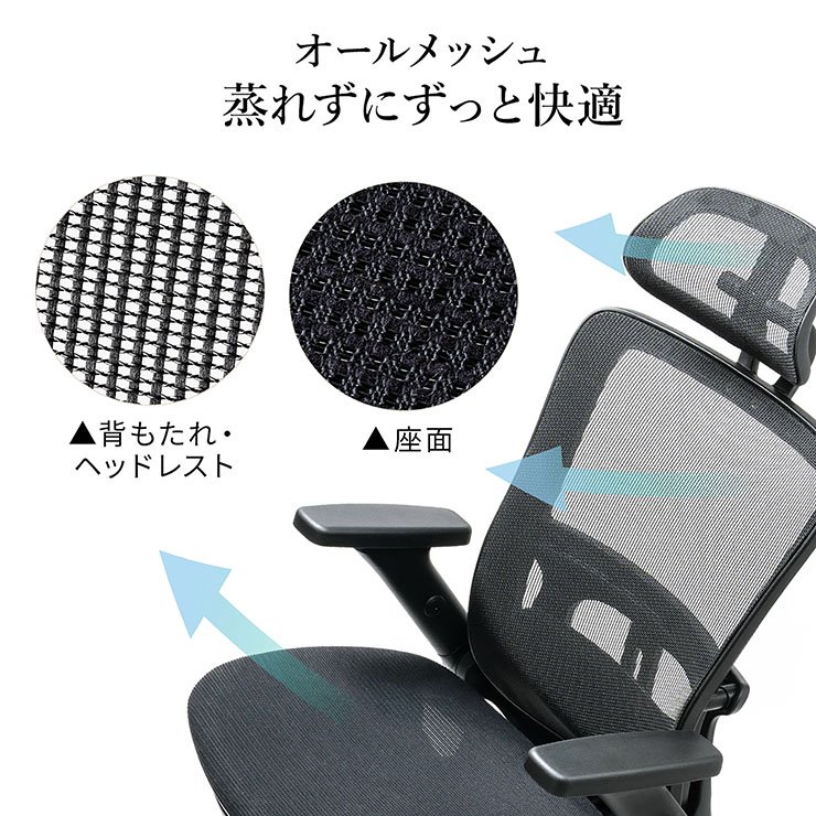 サンワサプライ 人間工学 オットマン収納メッシュチェア 150-SNCM007 Amazon.co.jp: サンワダイレクト オフィスチェア オットマン付き