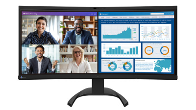 EIZO、同社初のWebカメラとマイクを内蔵した34.1型の湾曲ディスプレイ