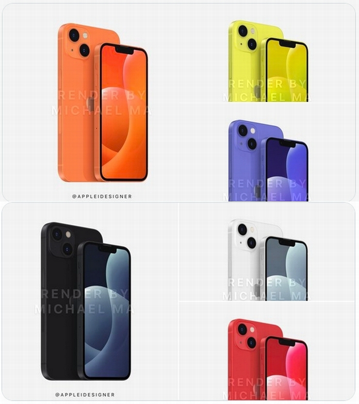 iPhone 13/iPhone 13 miniのカラーイメージ