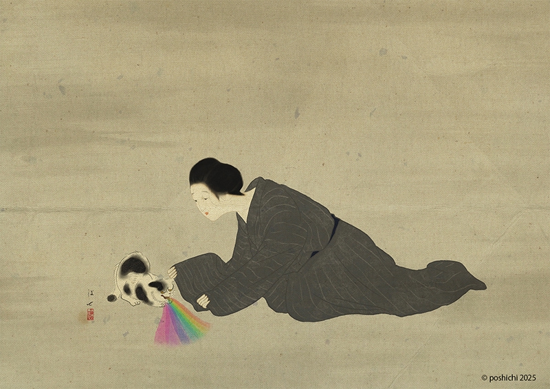 クスッと笑える猫との日常の一幕が描かれたイラスト展「猫が私にしたひどいこと」