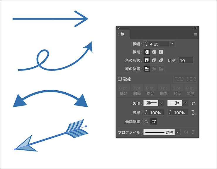 Illustrator イラレ で矢印を作る方法 基本的な矢印 曲線矢印などの作り方 図形 Illustrator逆引き辞典 デザインってオモシロイ Mdn Design Interactive