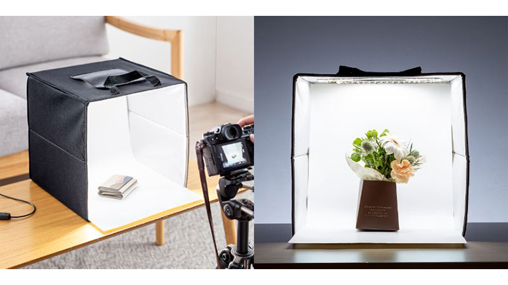 自宅での撮影に便利！ 小物をキレイに撮れる30cm四方のコンパクトな