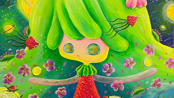 絵画的なファンタジーの世界を表現しているアーティスト七星夢海氏の