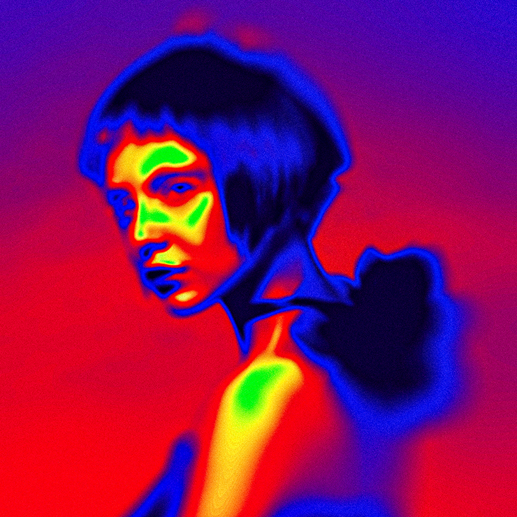 Photoshopで写真加工した質感を加える前のサーモグラフィー風ビジュアル