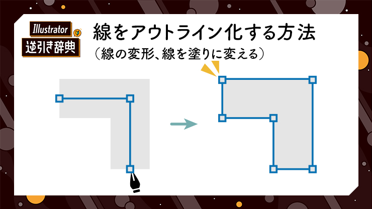 Illustrator（イラレ）で線をアウトライン化する方法（線の変形、線を ..., 画像サイズ:740x416