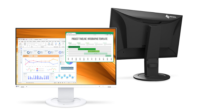 EIZO、23.8型フルHD液晶モニターと専用デスクスタンドのセット