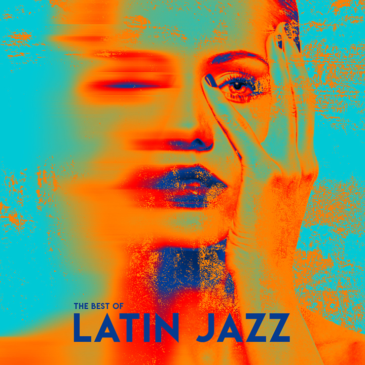 Photoshopで作成した顔の一部をぼかして、ポップアート風かつグランジ風のかすれを施したアート性の高い雰囲気のあるグラフィック