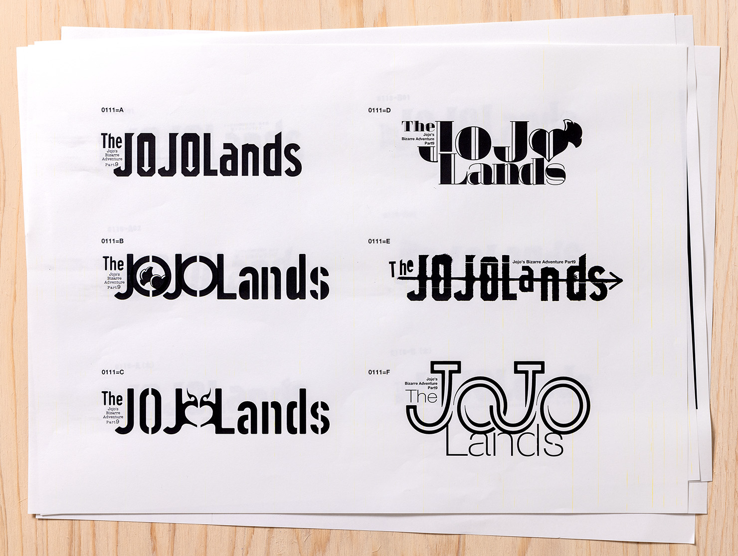 『ジョジョの奇妙な冒険 第9部 The JOJOLands』（ザ・ジョジョランズ）のロゴのベースを「Interstate」で組んだところ