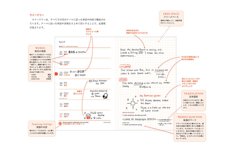 ソナタ 英語学習を習慣化する 英語手帳22年版 を発売 新製品 ニュース デザインってオモシロイ Mdn Design Interactive